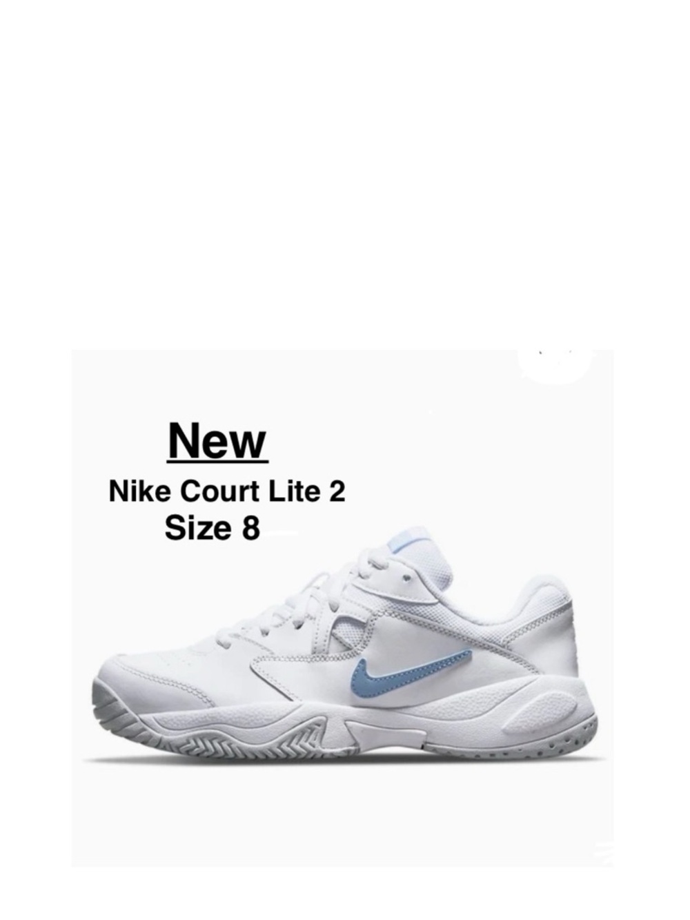 New Nike Court Lite 2 White/Blue AR8838-112 woman Size 8 in box ⭐️⭐️⭐️⭐️